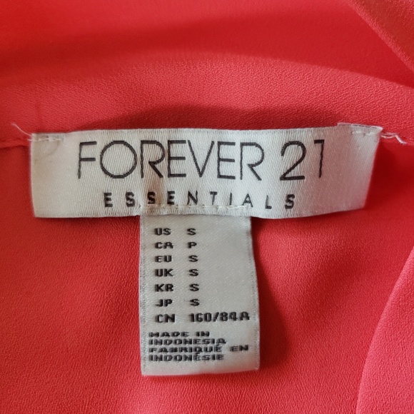 F21 Pink Sleeveless Tie Neck Blouse - Picture 3 of 3